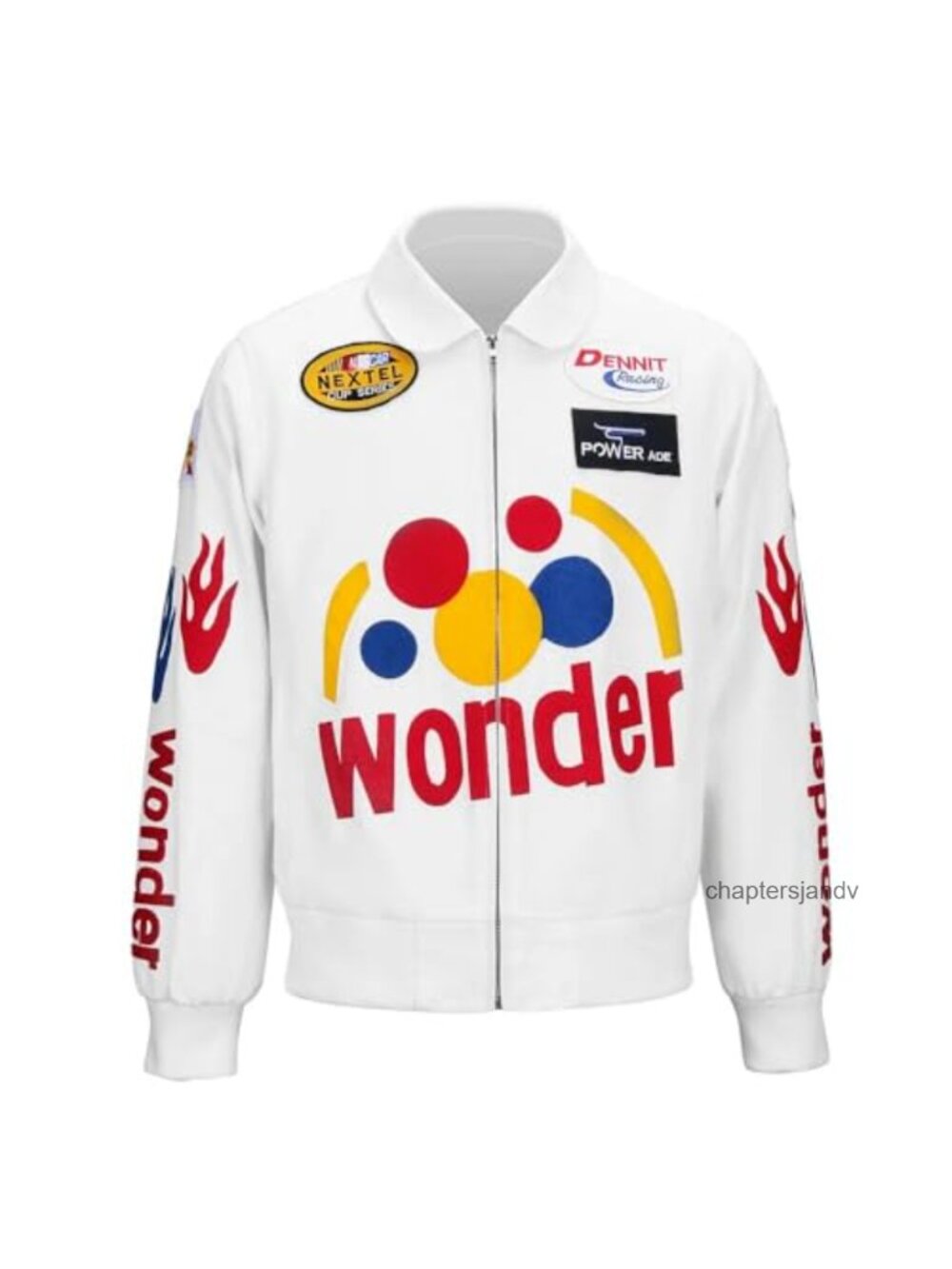 Faux Leather Ricky Bobby Racing Jacket Halloween Costume Aviator